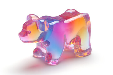 A gummy bear sculpture with translucent finish