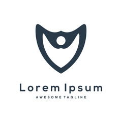 Shield people Silhouette logo