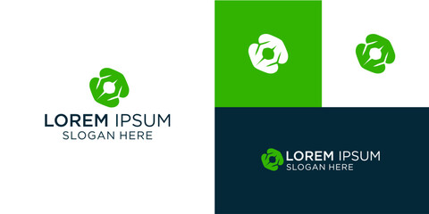 Modern green abstract logo design for eco-friendly businesses, sustainable brands, and natural product companies seeking a fresh, minimalist, and memorable brand identity solution