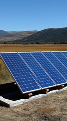 Rural Solar Panel Installation:  Clean Energy Against Mountain Vista