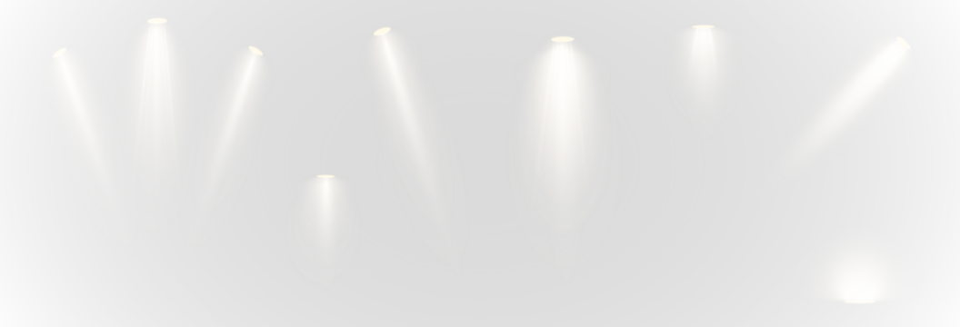 Spotlight, vector light set png, walls, studio light, different colors and shades of realistic light for design, advertising, banner, poster. Light rays and light effect	
