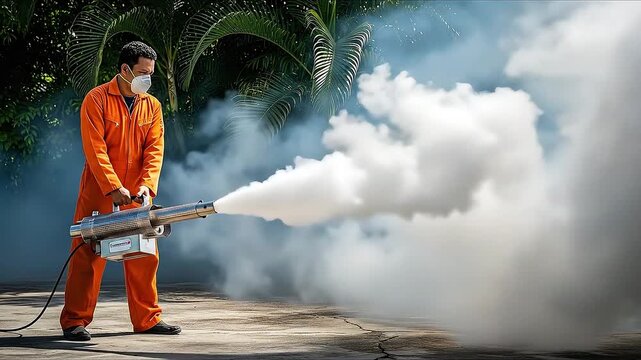 Worker fogging to control mosquito population and prevent disease