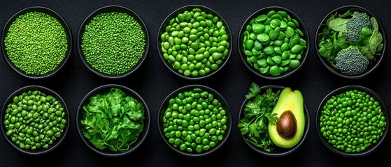 Vibrant Green Superfoods: A Collection of Nature's Goodness