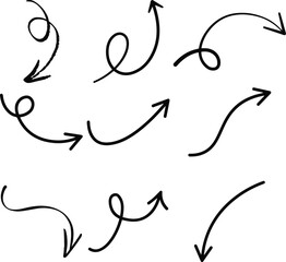 Hand-Drawn Arrow Icon Set - Vector Illustration for UI/UX Design Elements