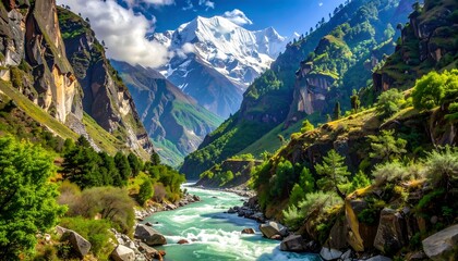 Himalayan river cutting valley