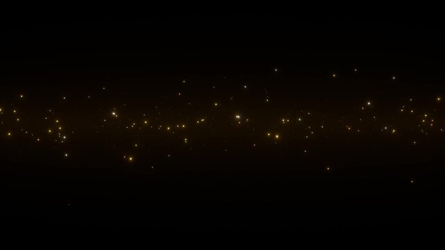 Fairy Glitter. Glitter dust. Particles. Sparks. Christmas gold. Lights of Bokeh. Dust trail. Logo. Intro animation. 3D glitter.