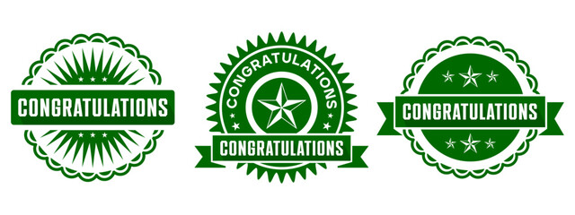 Congratulations Badge Collection Vintage Design
