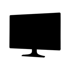 Black silhouette of a modern flat screen television or computer monitor