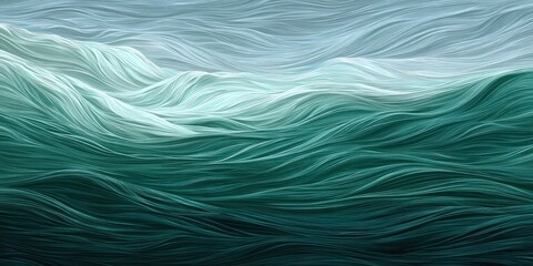 Abstract ocean waves with fluid texture and swirling lines
