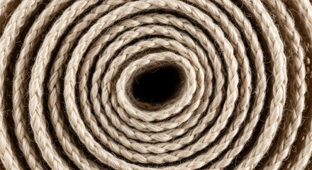 Fototapeta premium Close up of a tightly coiled natural fiber rope
