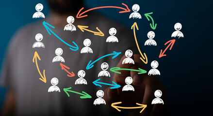 Visual representation of networking, collaboration, teamwork, and connection.
