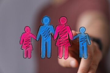 Stock photo of a happy family, representing unity, togetherness, and family values.