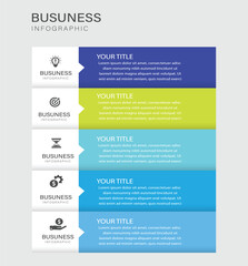 5 Step Modern Flat Business Infographic Template with Icons