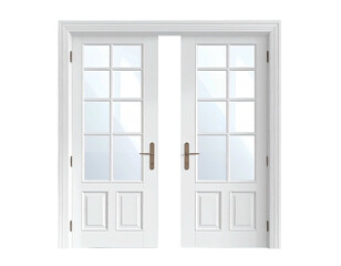 White double doors with glass panes