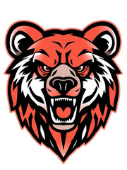 Obraz premium Set of angary bear head mascot logo