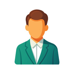 Flat vector illustration of a businessman avatar, male office worker in suit, professional profile icon, modern corporate character illustration for business and finance concepts
