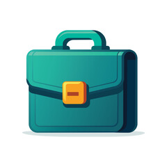 Flat vector illustration of a business briefcase icon, professional office bag symbol, modern corporate design for business, finance, and career concepts, isolated on white background