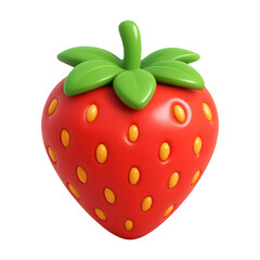 PNG Vibrant 3D strawberry illustration