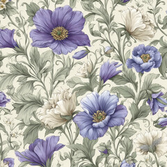 Soft Lavender Floral Pattern with Romantic Vibes and Gentle Tones