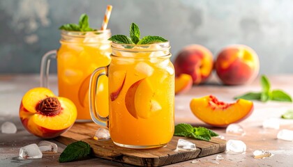 Peach Juice in Glass