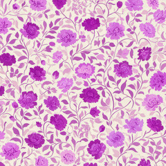 Seamless Romantic Lavender Pattern with Soft Purple Floral Design