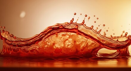 A Vibrant Splash of Red Liquid Frozen in Time