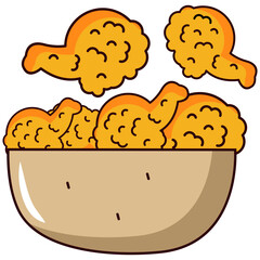 Chicken Wings Vector � Fried Snack Food Illustration