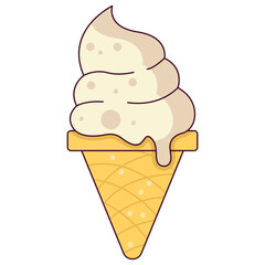 Ice Cream Cone Vector � Sweet Dessert Food Icon