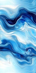 Fototapeta premium Elegant Blue and White Abstract Waves Design, Perfect for Creating a Calm and Serene Atmosphere