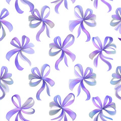 Soft Lilac Bows Seamless Watercolor Pattern Design for Backgrounds