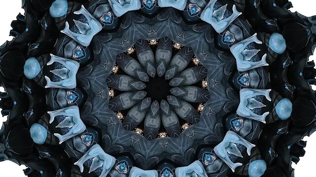 The ominous dark circles of hell opened up. Blue and black devil mandala. The unpredictable magic of shamanic dance. A drug trip. The Transcendental Experience