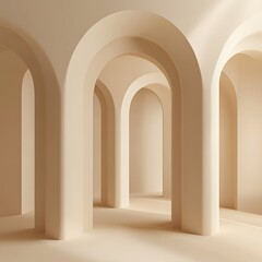 Ancient white stone arches and columns illuminate the interior of a medieval European cloister corridor