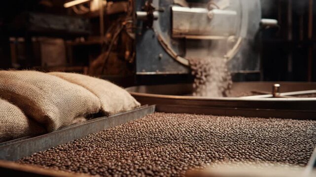 Step into a craft coffee roasting facility where fresh coffee beans are transformed into aromatic blends. Witness the roasting process and learn about flavor development