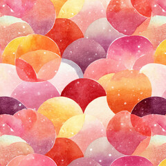 Soft Peach Watercolor Waves Seamless Pattern for Background Design
