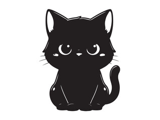Cat Cartoon Kawaii Style Style shape white background.