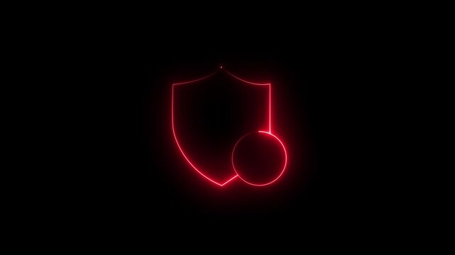 Glowing neon security CLD on circuit board background illustrating cyber cyber security lock success port congress concept.4k video motion graphic video