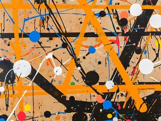Abstract Art Painting- Bold Colors, Geometric Shapes, and Energetic Splashes