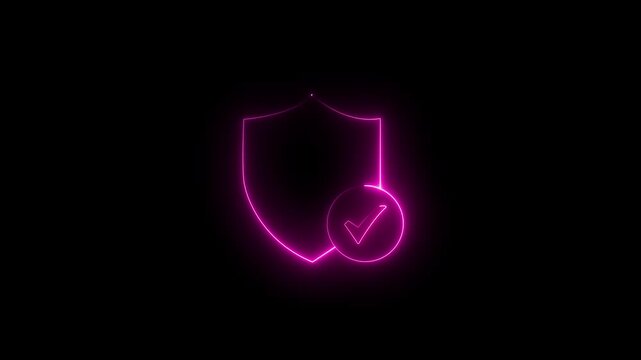 Glowing neon security CLD on circuit board background illustrating cyber cyber security lock success port congress concept.4k video motion graphic video