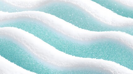 Abstract White Sugar Waves on Teal Background Texture