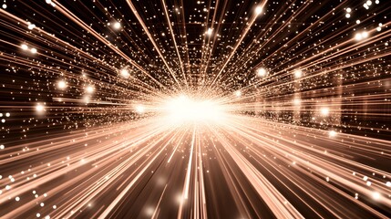 Abstract Brown Light Rays Explosion Background