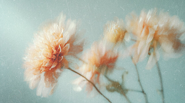 Soft Blurred Y2K Florals Vintage abstract floral background