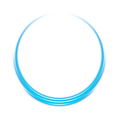 Blue glowing circular ring on transparent background
