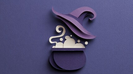 Paper Cut Witch’s Hat and Bubbling Cauldron