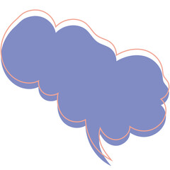 Cartoonish Light Purple Speech Bubble with Outline.