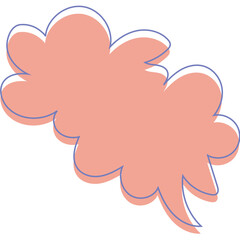 PeachColored Cartoon Speech Bubble with Irregular Outline.