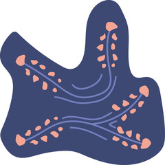 Stylized Thyroid Gland Illustration with Follicles and Blood Vessels in Blue.