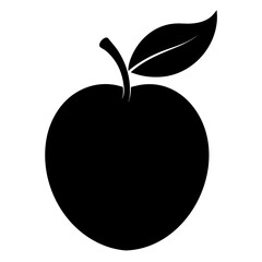 vector illustration of a zhe fruit silhouette on white background