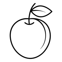 ziziphus jujube fruit line art on whit  background