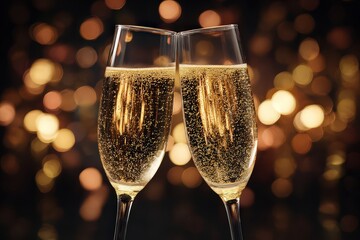 Champagne Flutes Celebrating Festive Occasion