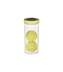 Tennis Balls in a container, Tennis Game Illustration, Sports